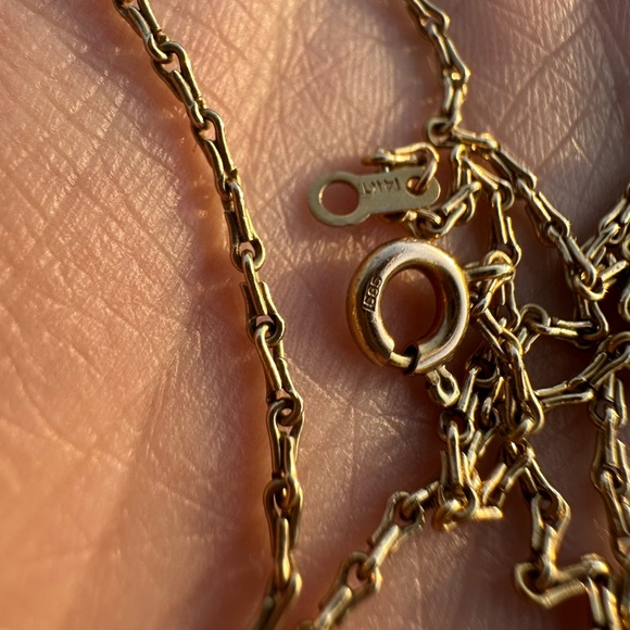 Vintage 14k wheat (?) chain necklace - Picture 5 of 7